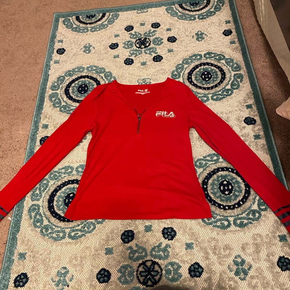 Red Long Sleeve FILA Shirt